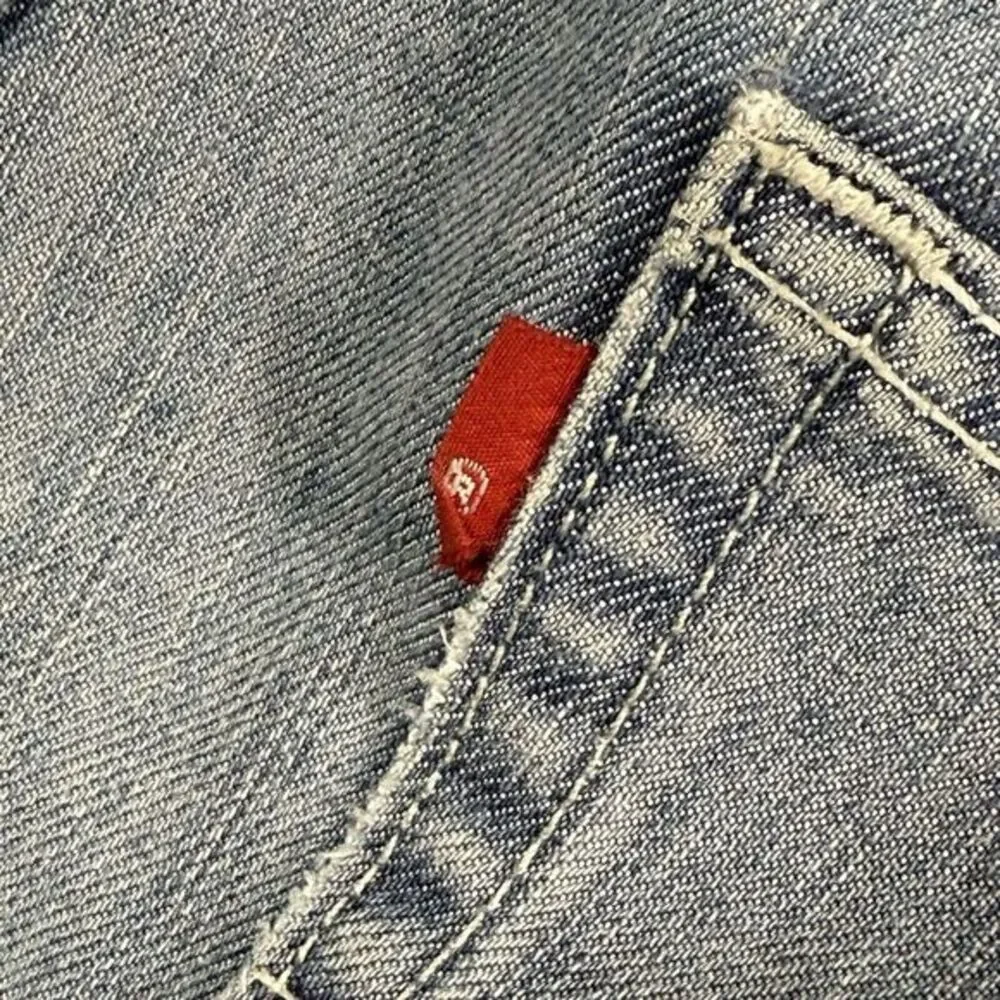 Levis Jeans Men 36x29  Blue 511 Slim Blank Tab American Stretch Light Wash Denim